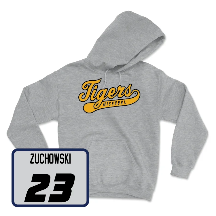 Sport Grey Women's Soccer Script Hoodie - Elena Zuchowski Hoodie with Set-In Sleeves Structured Classic
