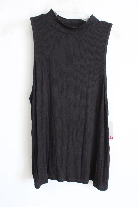 NEW So Black Mock Neck Tank | XXL bronze tank top