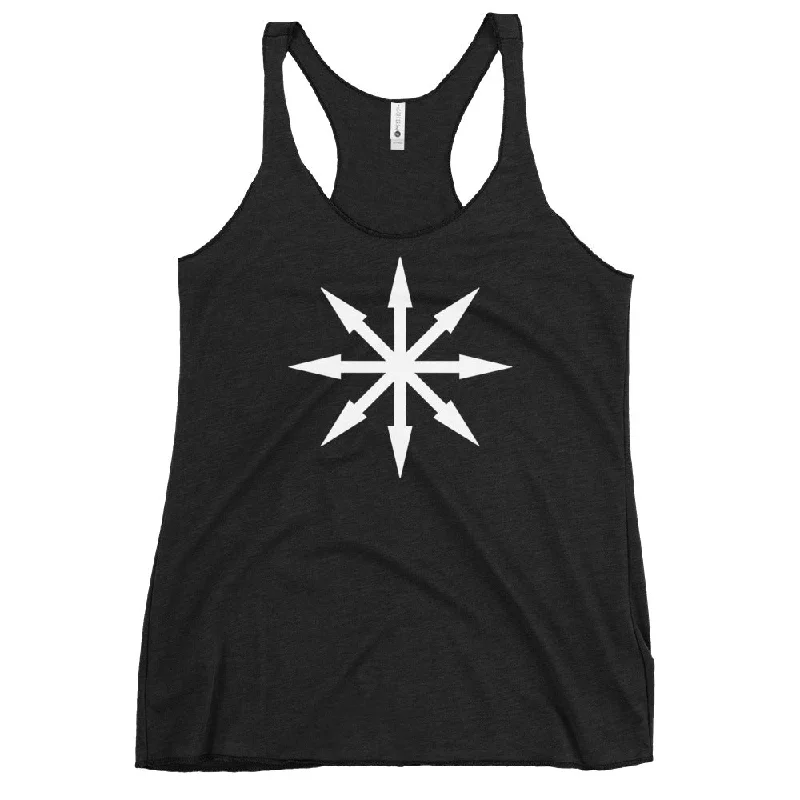 White Symbol of Chaos Magick Star Women's Racerback Tank Top Shirt open back tank