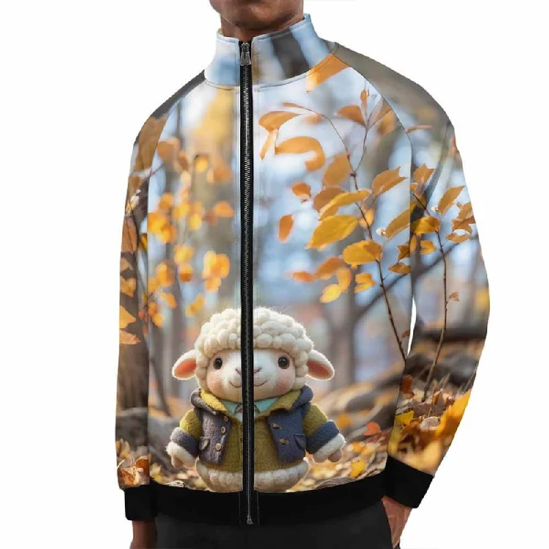 Felt Lamb Leaf Stand Collar Zip-Up Jacket Lace Jacket Ribbed Jacket Sequined Jacket