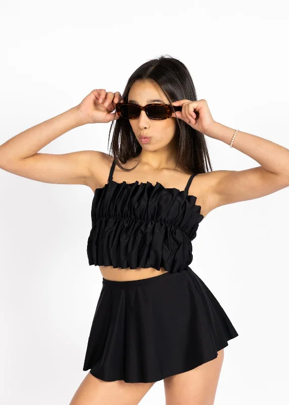 Youth Who Wears Short Skirts | Black flowy skirt hem