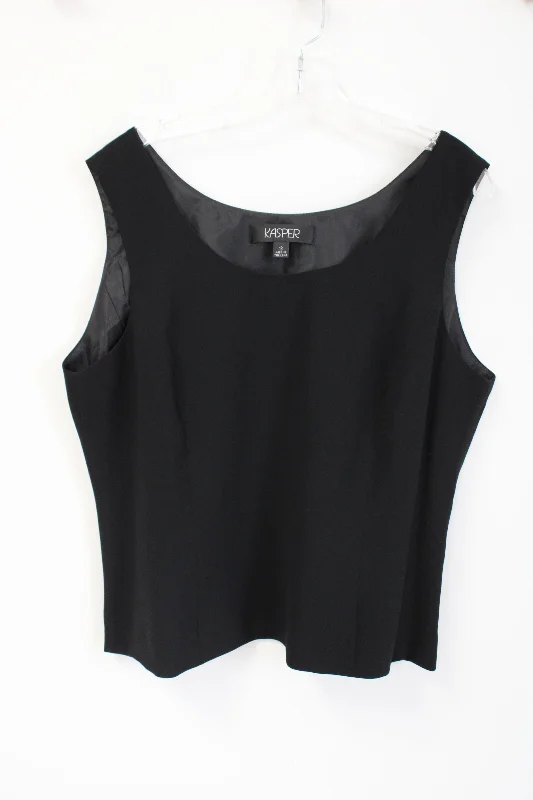 Kasper Black Tank | 18 ivory tank top