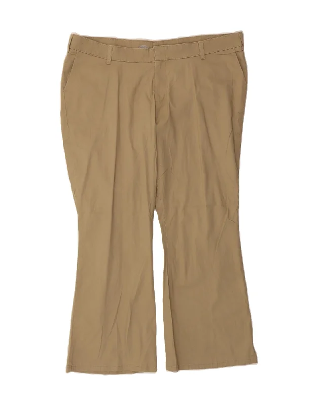 DICKIES Womens 595 Slim Bootcut Chino Trousers US 22 3XL W42 L32 Beige Trousers versatile all-occasion