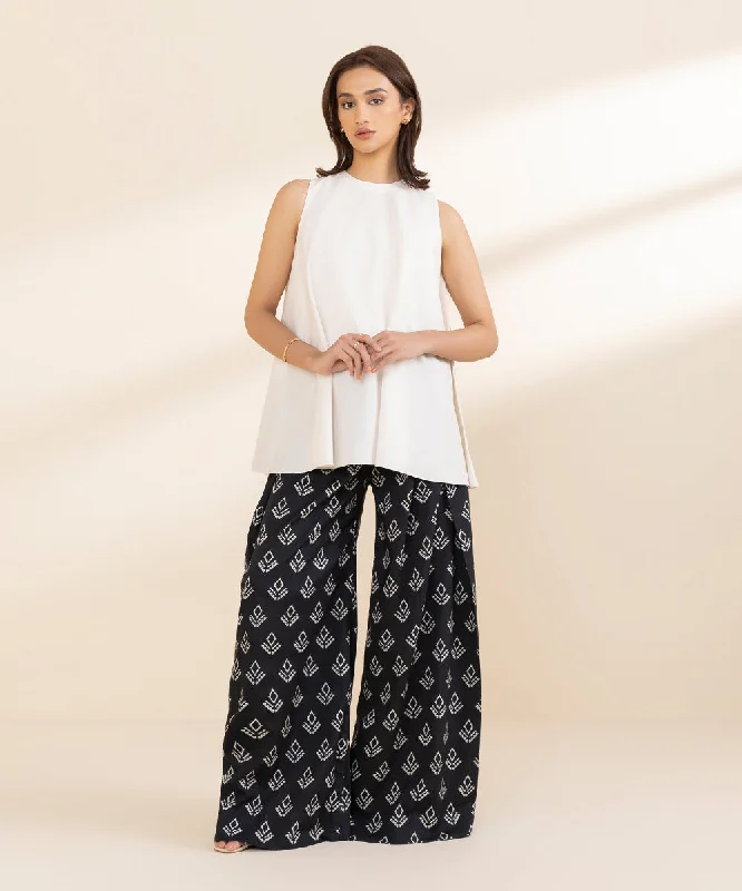 Printed Linen Trousers Trousers Bestseller Popular