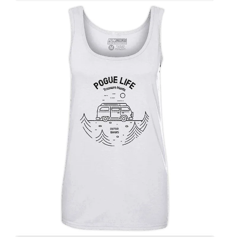 Function - Outer Banks Pogue Life Treasure Hunt Gold Vintage Bus and Trees Womens Tank Top modal blend tank