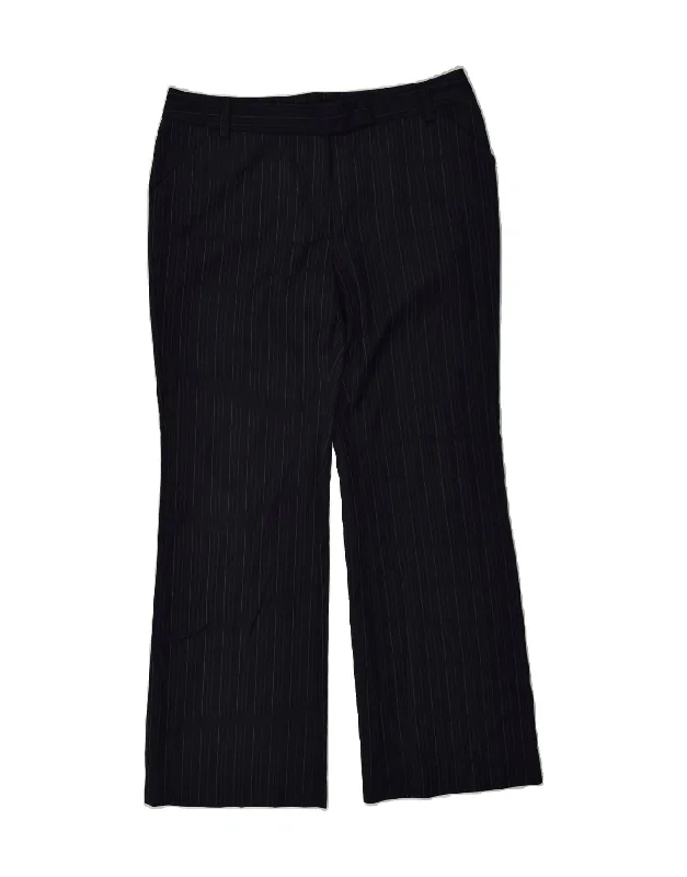 TOMMY HILFIGER Womens Bootcut Suit Trousers US 12 Large W34 L30 Navy Blue Trousers Occasion Special