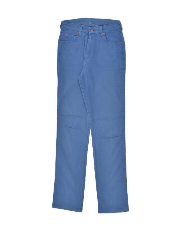 LEE Womens Straight Casual Trousers W29 L31 Blue Cotton Trousers Summer Linen