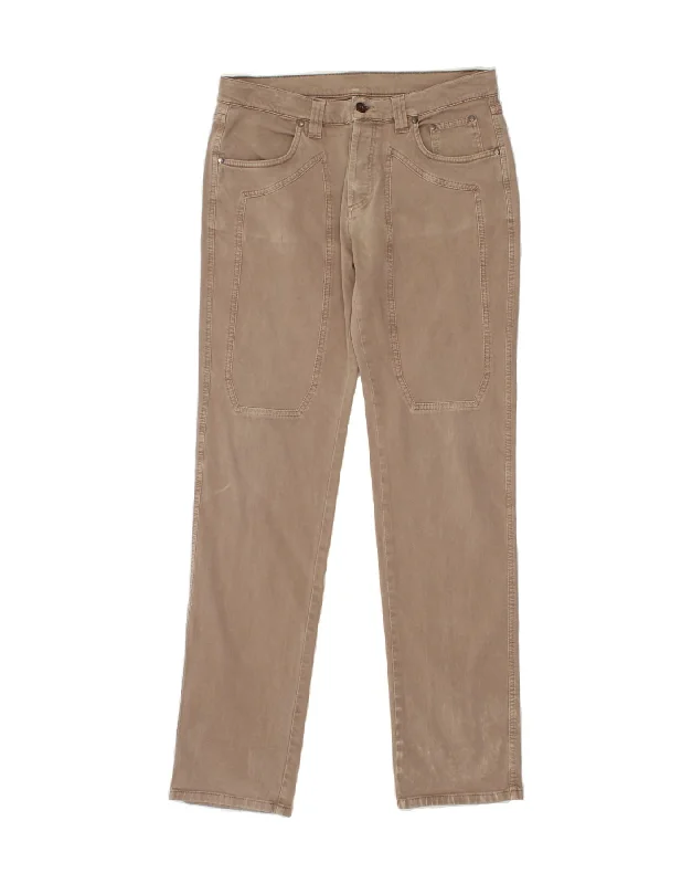 JECKERSON Womens Slim Casual Trousers W26 L34 Brown Cotton Trousers versatile all-occasion