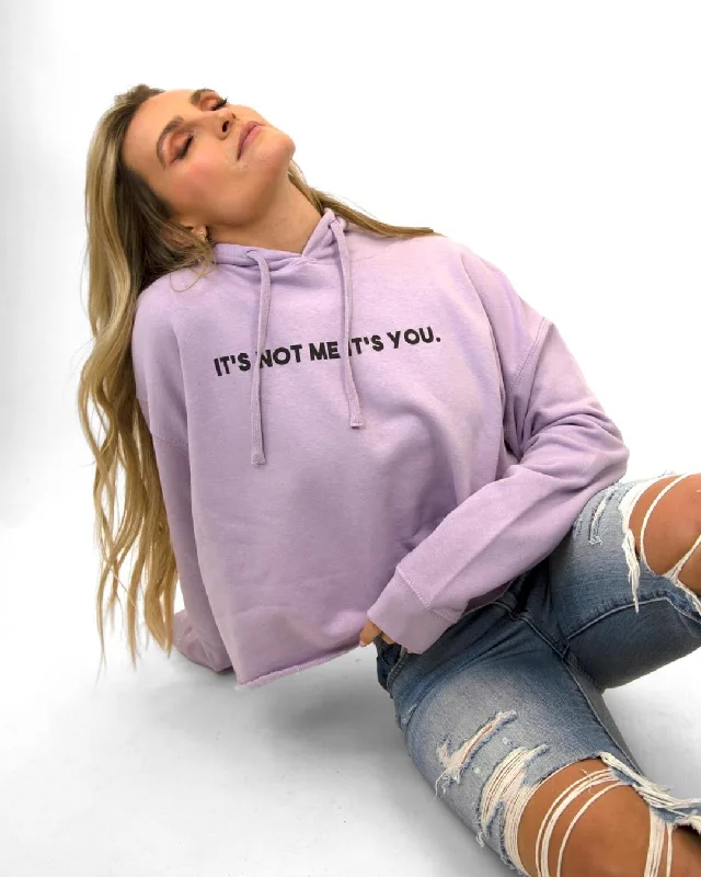 It's Not Me It's You Crop Hoodie Hoodie with Zipper Placket Modern Functional