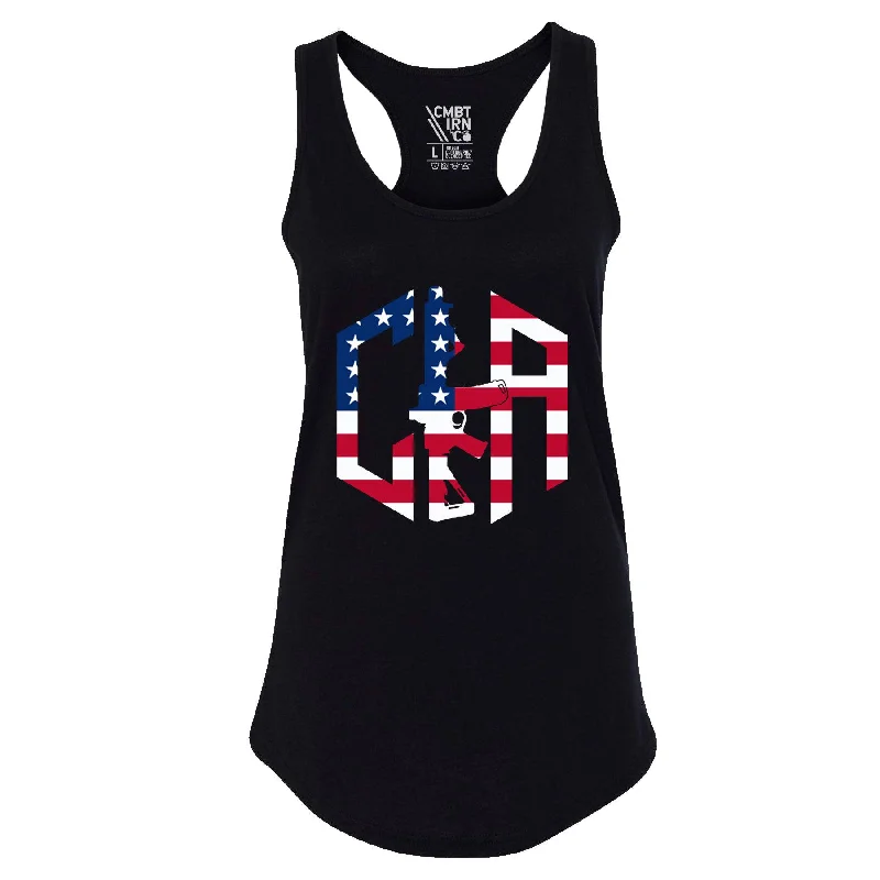 CIA HEX USA Edition Women's Racerback Tank halter tank top