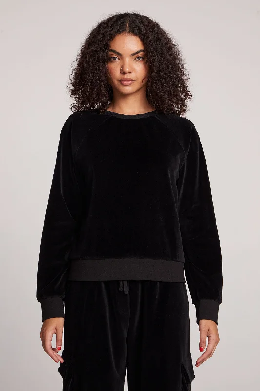 Licorice Pullover Raglan Puff Sleeve Stylish