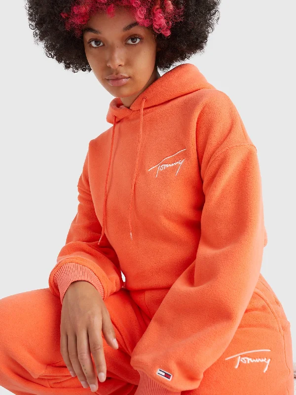Tommy Hilfiger Bold Polar Fleece Winterized Hoodie - Women Hoodie with Longline Fit Extended Stylish