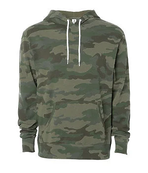 Camo Hoodie Hoodie with Exposed Zipper Edgy Industrial