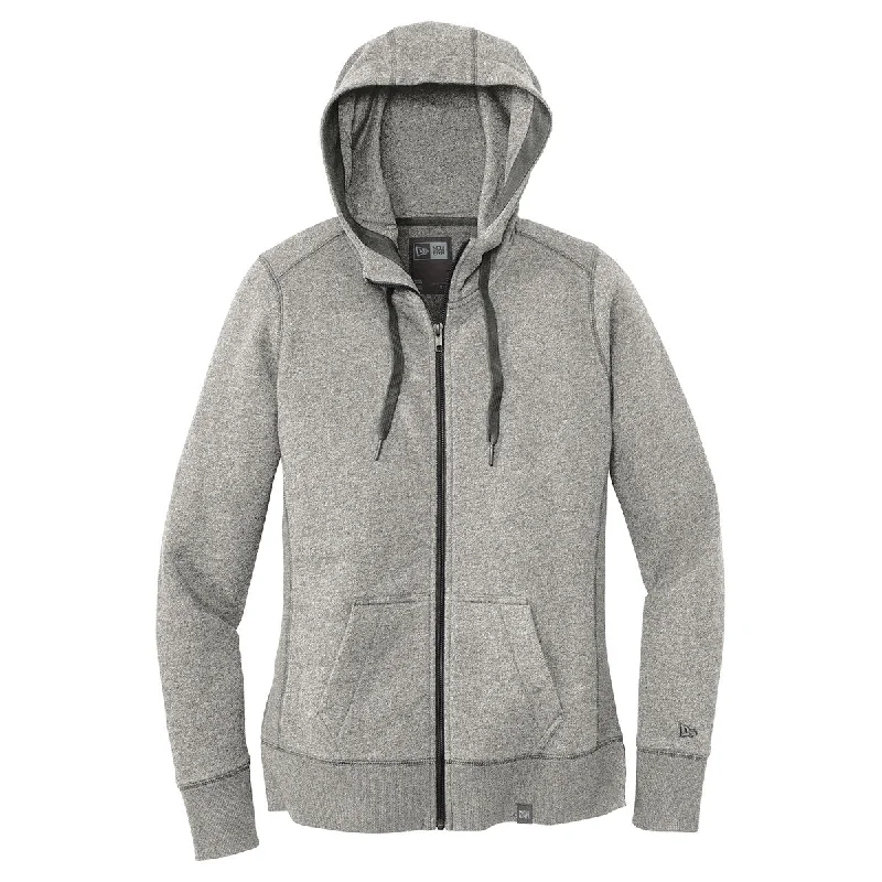 New Era Women's Light Graphite Twist French Terry Full-Zip Hoodie Hoodie with Tie-Dye Psychedelic Retro