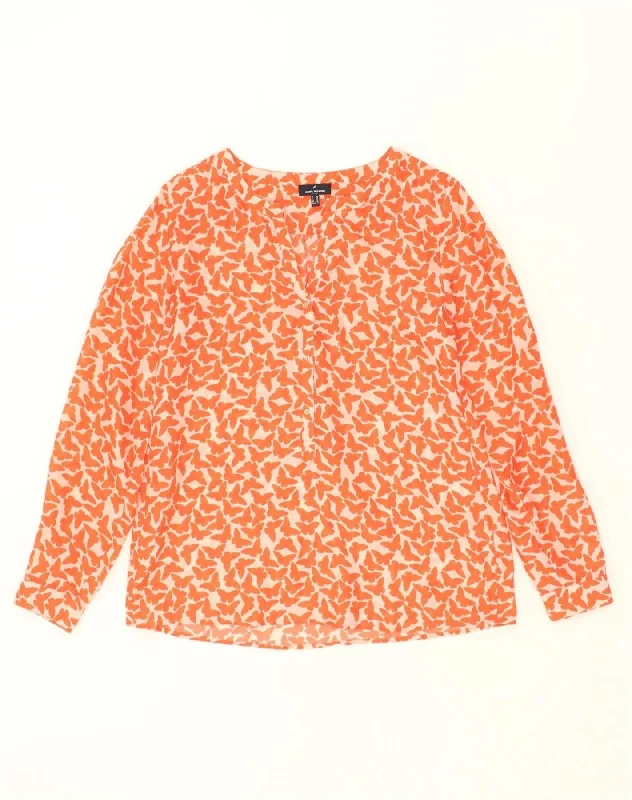 DANIEL HECHTER Womens Oversized Pullover Shirt UK 10 Small Orange Square Neck Pullover DANIEL HECHTER Womens Oversized Pullover Shirt UK 10 Small Orange Square Neck Pullover