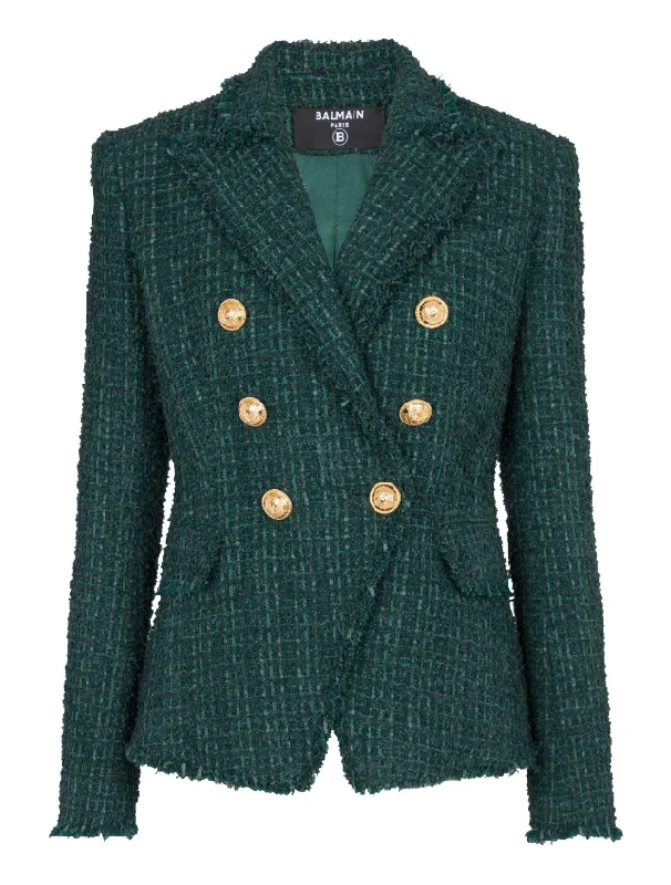 Balmain double-breasted tweed jacket Fitted Jacket Loose Jacket Oversized Jacket