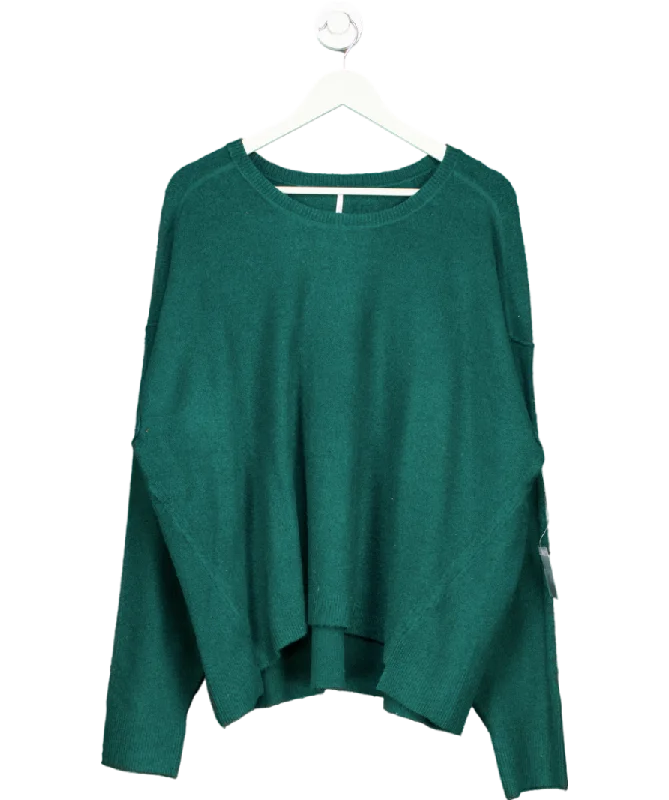 Free People Green Luna Pullover UK L Ruffle Neck Pullover