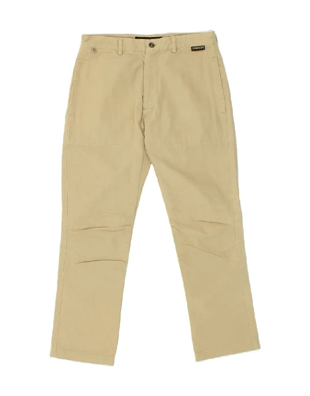 NAPAPIJRI Womens Straight Chino Trousers IT 46 Large W30 L27 Beige Cotton Trousers Cargo pockets