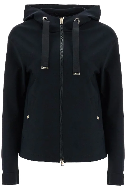 first-act short black jacket with hood GI000311D 13455S NERO Stand-Up Collar Roll-Neck Collar Turtle Neck