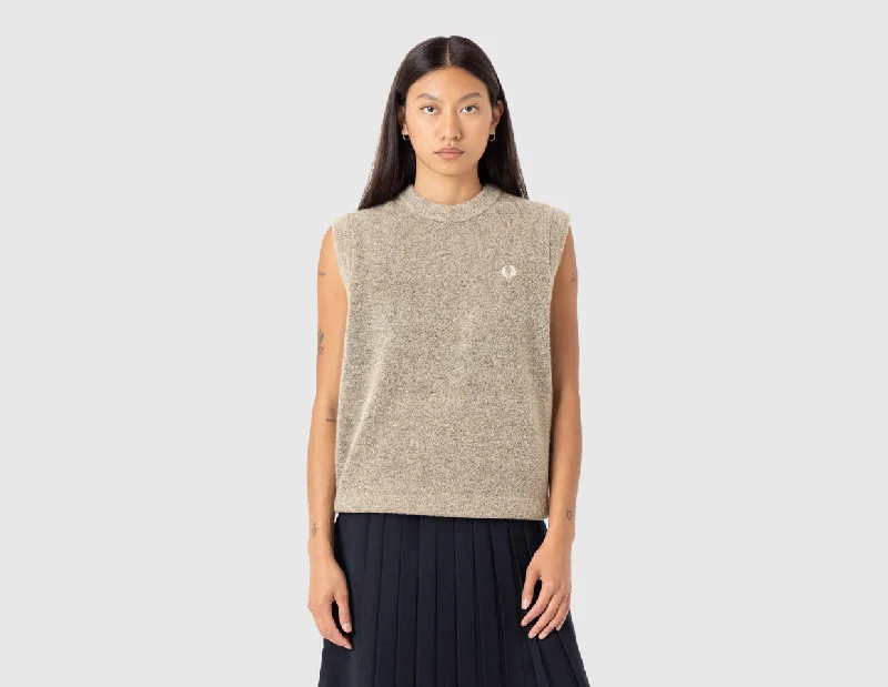 Fred Perry Women's Boucle Tank Warm Stone / Ecru metallic tank top