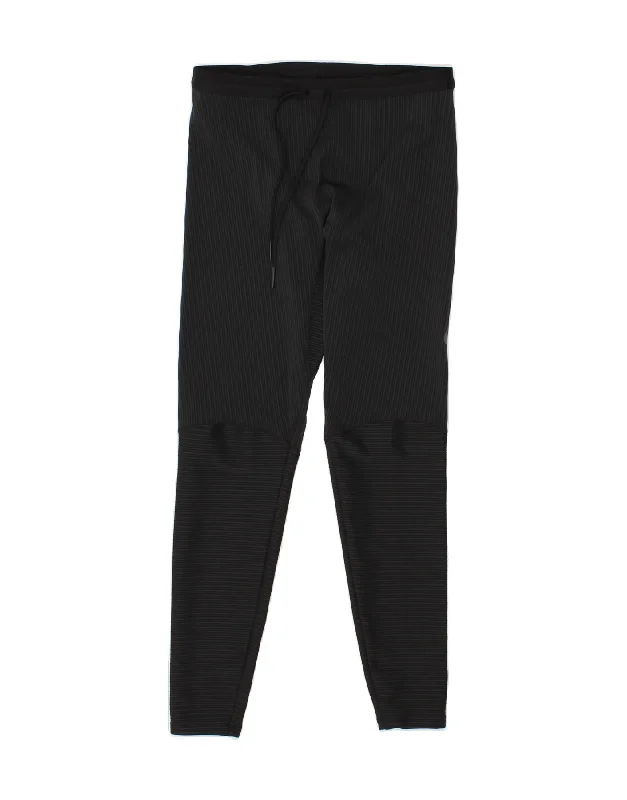 NIKE Womens Tracksuit Trousers UK 8 Small  Black Pinstripe Trousers Capri Summer