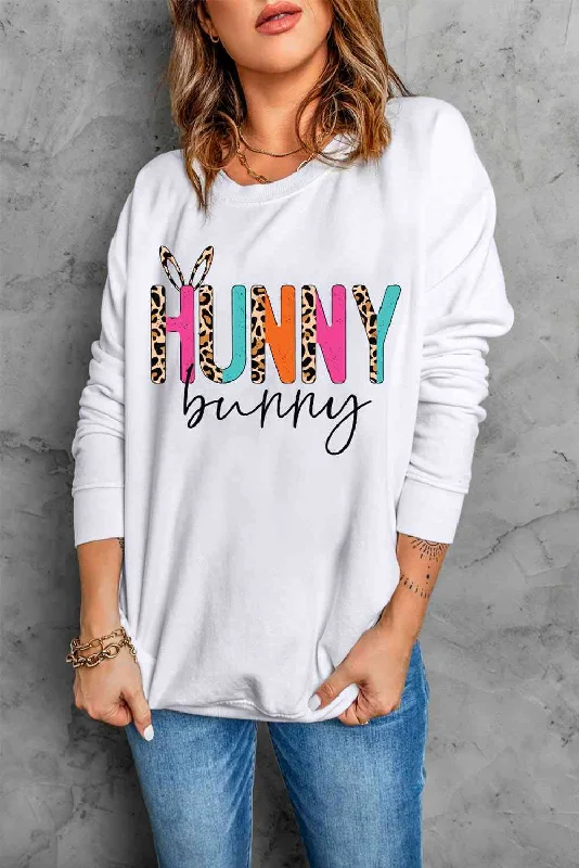 Easter HUNNY BUNNY Ladies Sweatshirt Hoodie with Hem Ribbing Snug Secure