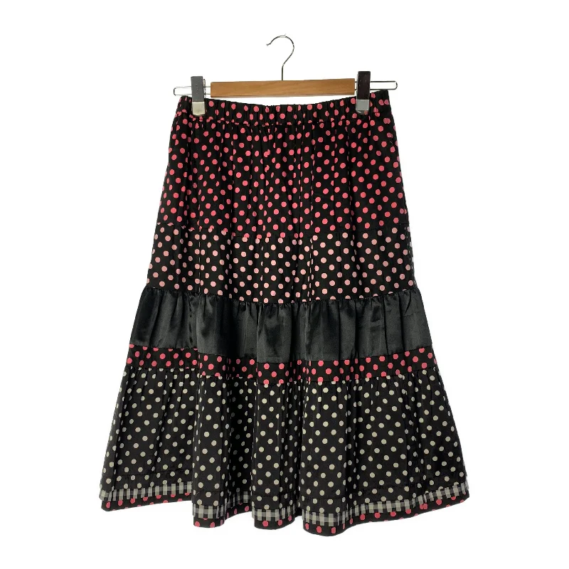COMME des GARCONS GIRL/Skirt/XS/BLK/Cotton/Polka dot velvet skirt plush