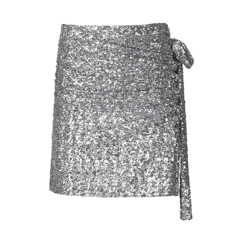 Sequin Miniskirt linen skirt light