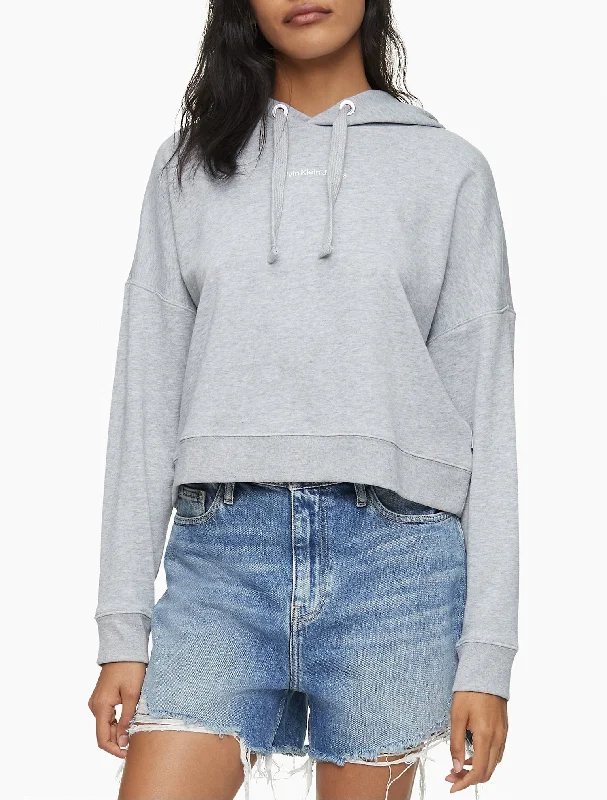 Calvin Klein Minimal Logo Pullover Hoodie - Women Hoodie with Strings Custom Fit Adjustable