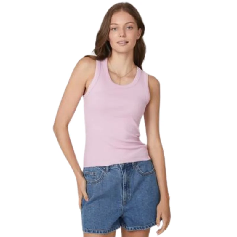 COTTON ON -  Organic Rib Scoop Tank Top loose fit tank