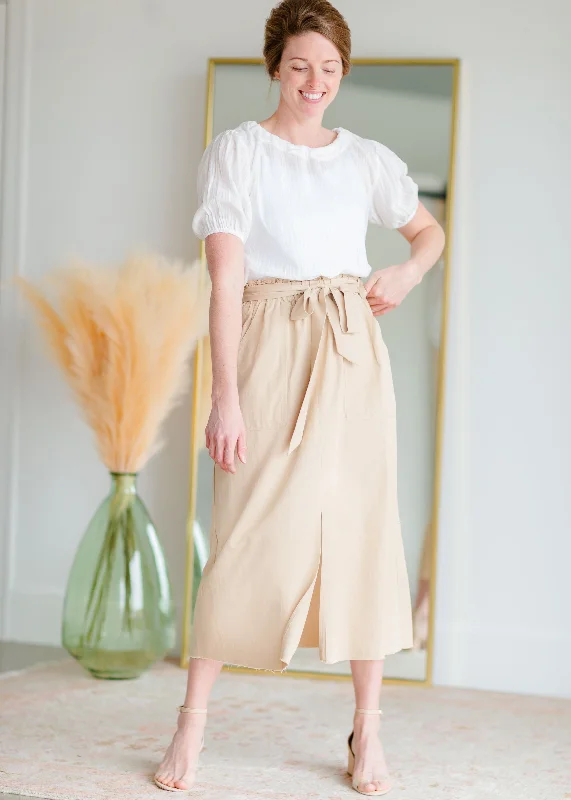 Front Slit Utility Skirt - FINAL SALE lace skirt elegant