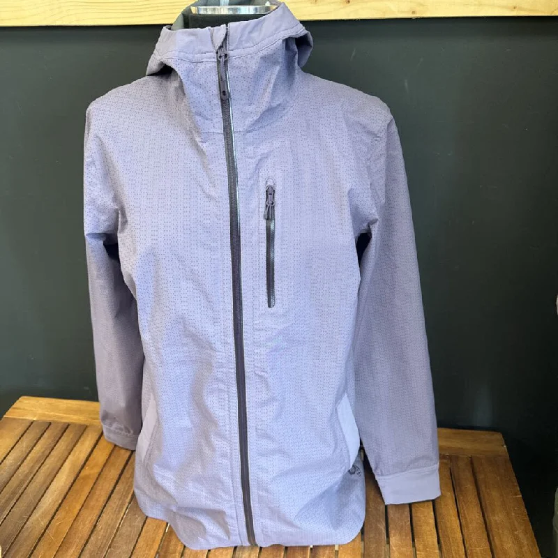 Mountain Hardwear - Women's VaporDry Long Rain Jacket - MSRP comp $250: Purple-women-MD Zippered Front Buttoned Front Snap Front