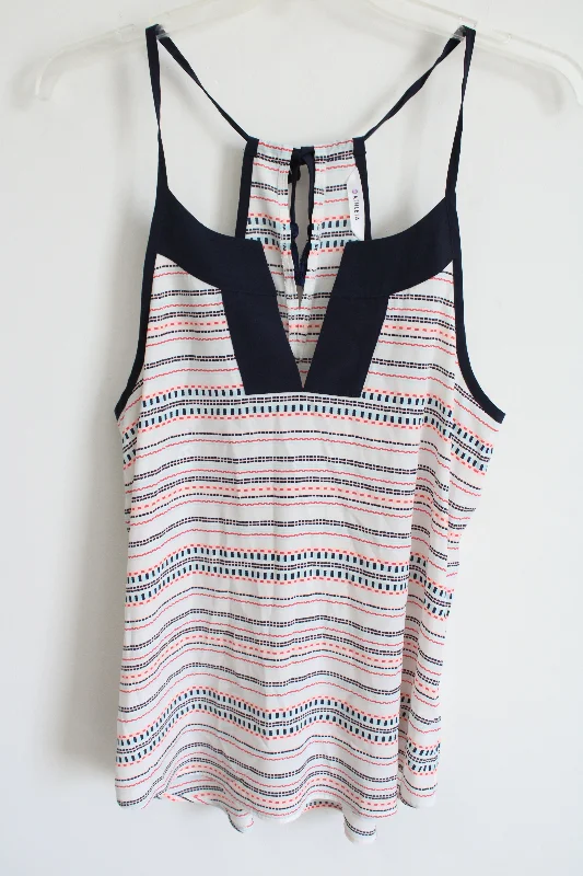 Athleta White Navy Blue Striped Tank | S cherry red tank