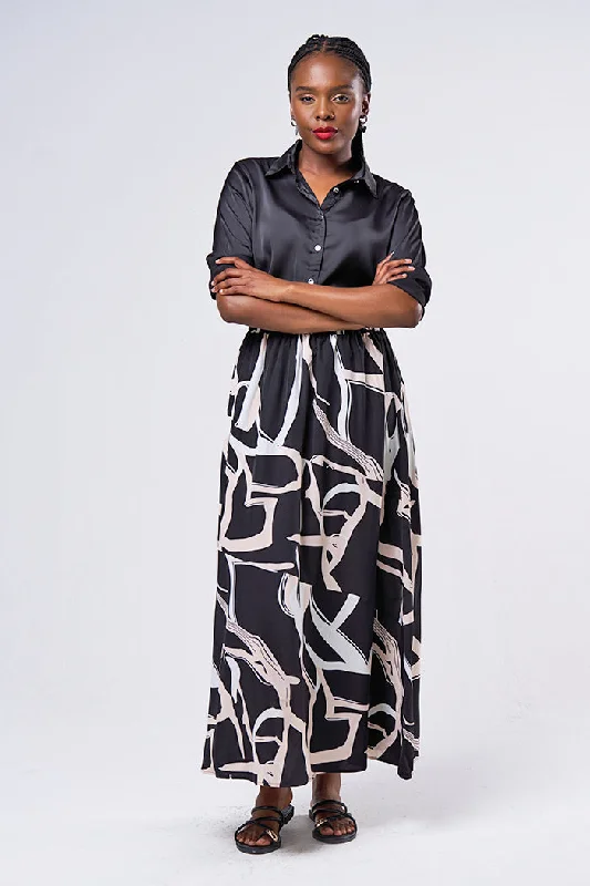 Maxi skirt silk skirt luxurious