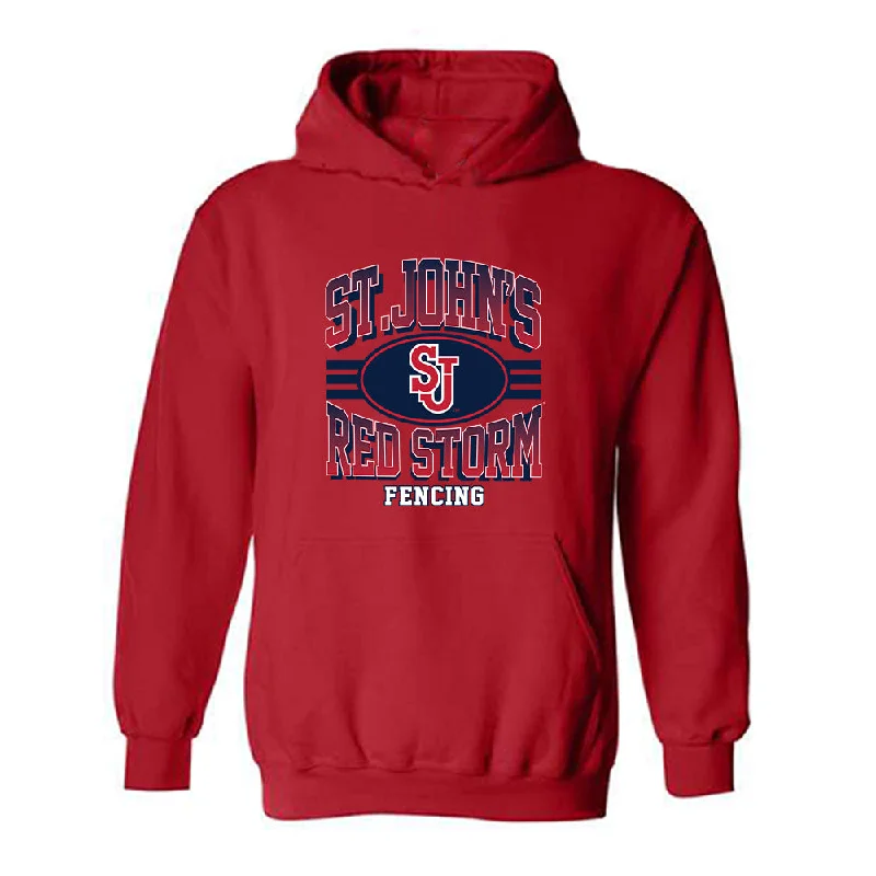 St. Johns - NCAA Women's Fencing : Nicole Feygin - Classic Shersey Hooded Sweatshirt Hoodie with Drop Shoulder Relaxed Streetwear