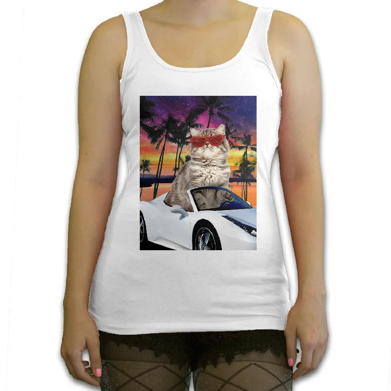 Function - Miami Cat Women's Fashion Tank Top halter tank top