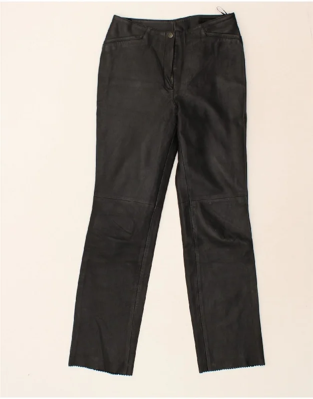 VINTAGE Womens Straight Casual Trousers W27 L30  Black Trousers Polka Dot Cute