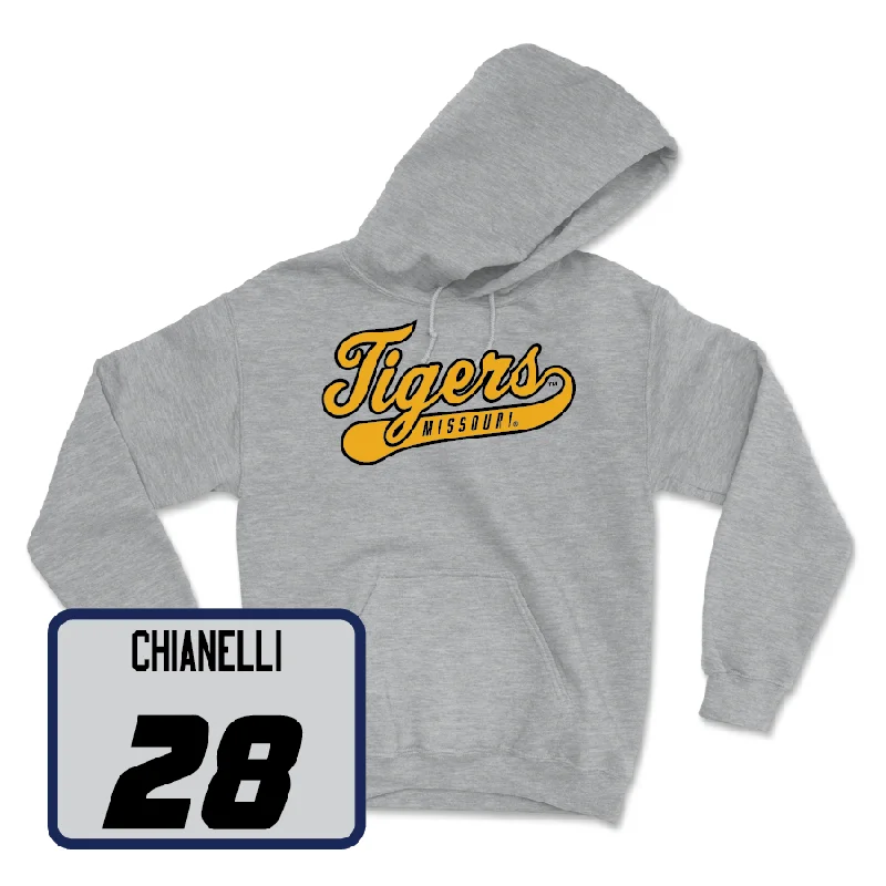 Sport Grey Women's Soccer Script Hoodie - Olivia Chianelli Hoodie with Pastel Soft Subtle