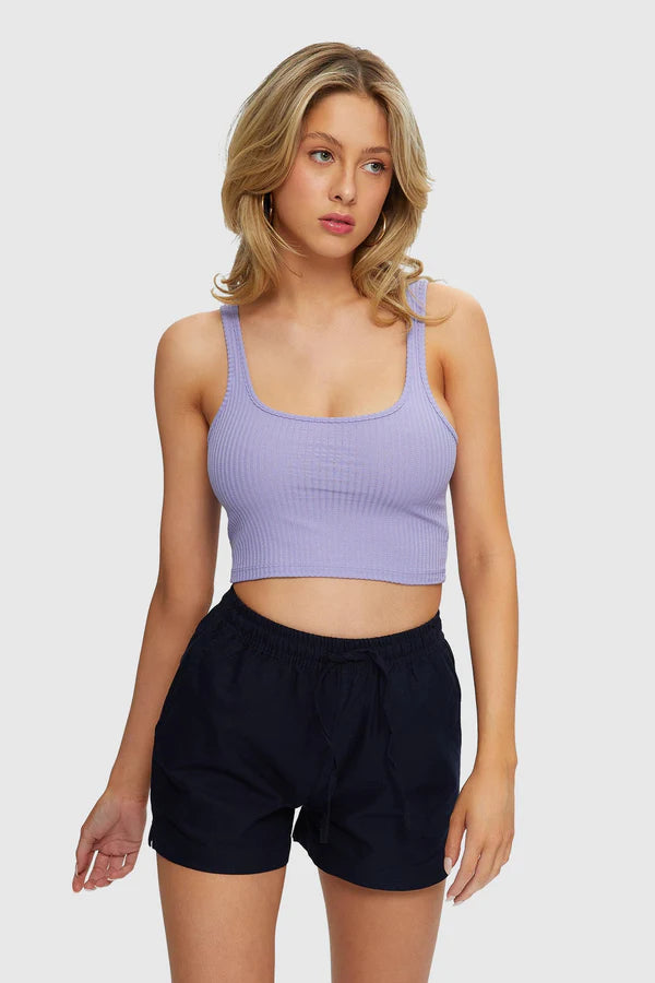 Crop Tank - Sweet Lavender crew neck tank