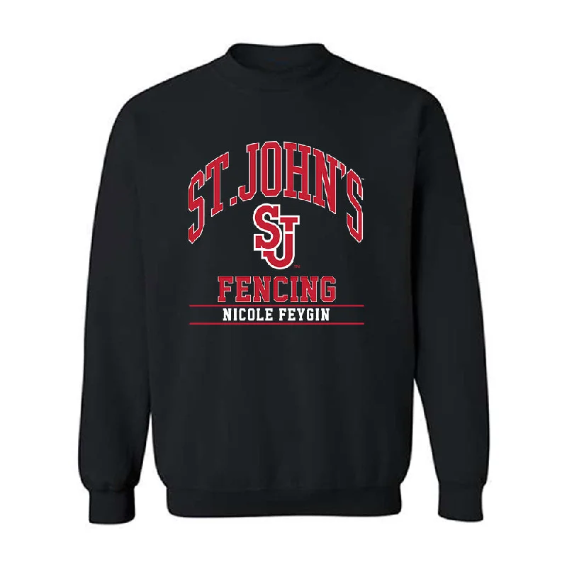 St. Johns - NCAA Women's Fencing : Nicole Feygin - Classic Fashion Shersey Crewneck Sweatshirt Hoodie with Cropped Fit Short Trendy