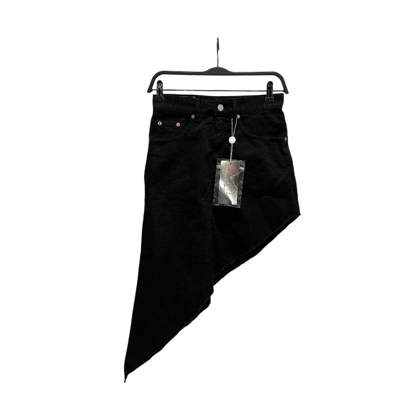 MM6/Skirt/36/Cotton/BLK/ leather skirt sleek