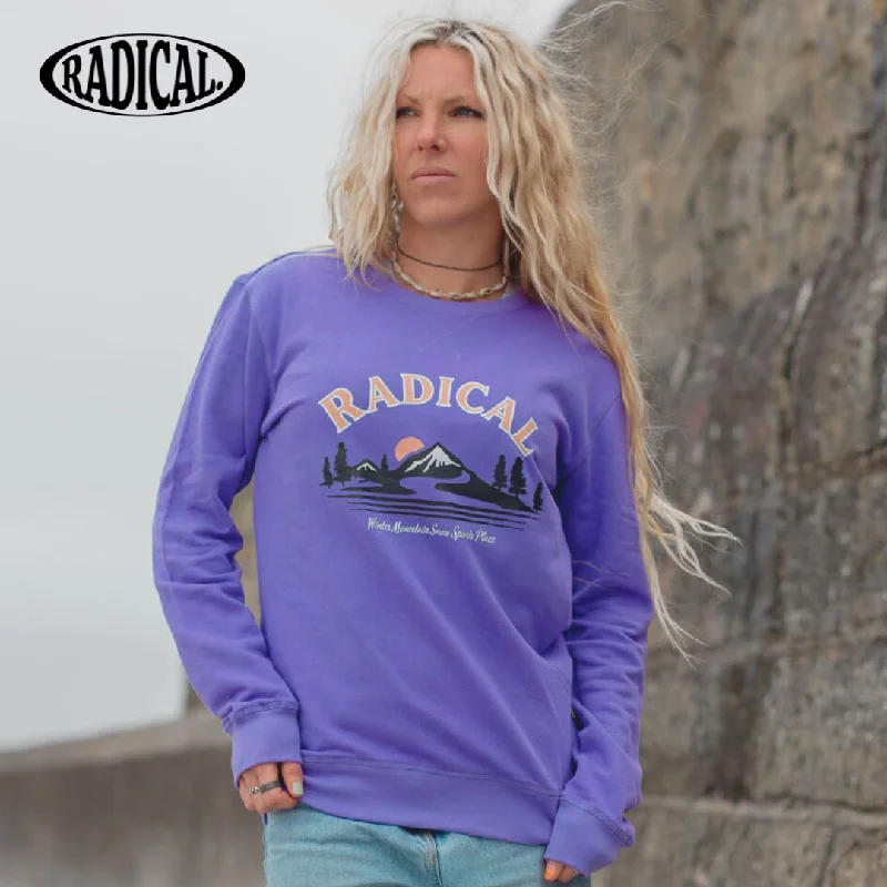 Radical. Snow Place Unisex Sweatshirt - Purple Hoodie with Sequins Glamorous Eye-catching