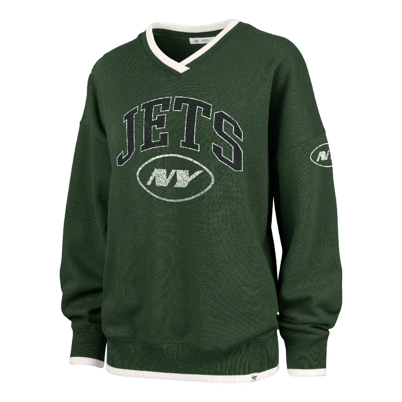 NEW YORK JETS CLUBHOUSE DAZE EIGHTIES '47 PULLOVER WOMENS Thick Cable Knit