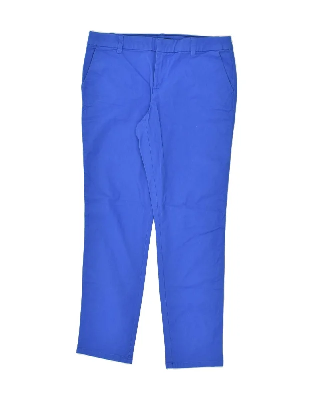 TOMMY HILFIGER Womens Slim Chino Trousers US 10 Large W34 L30 Blue Cotton Trousers Leisure Comfortable