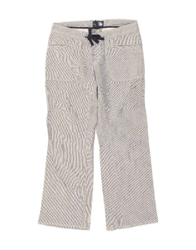 THE NORTH FACE Womens Straight Casual Trousers W32 L30 Grey Pinstripe Trousers cozy comfortable
