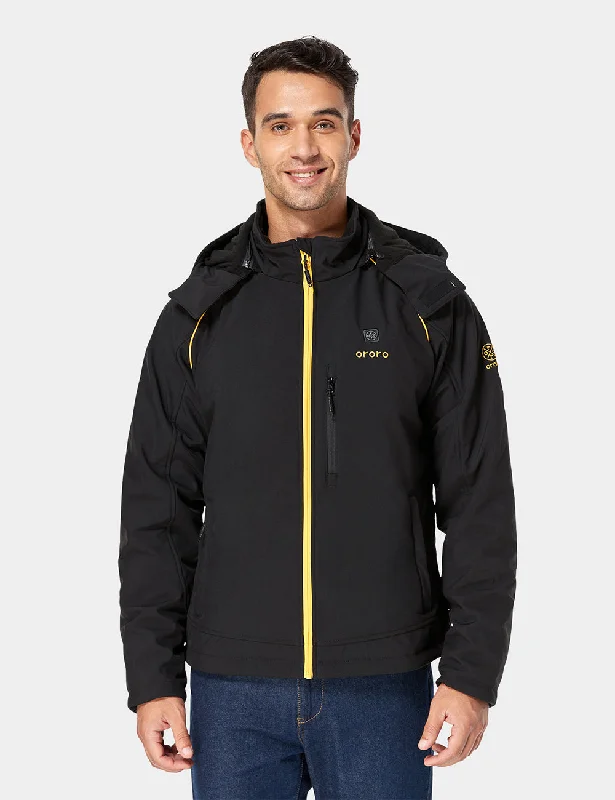 Men's Classic Heated Jacket - Black & Gold Quilted Jacket Puffer Jacket Insulated Jacket