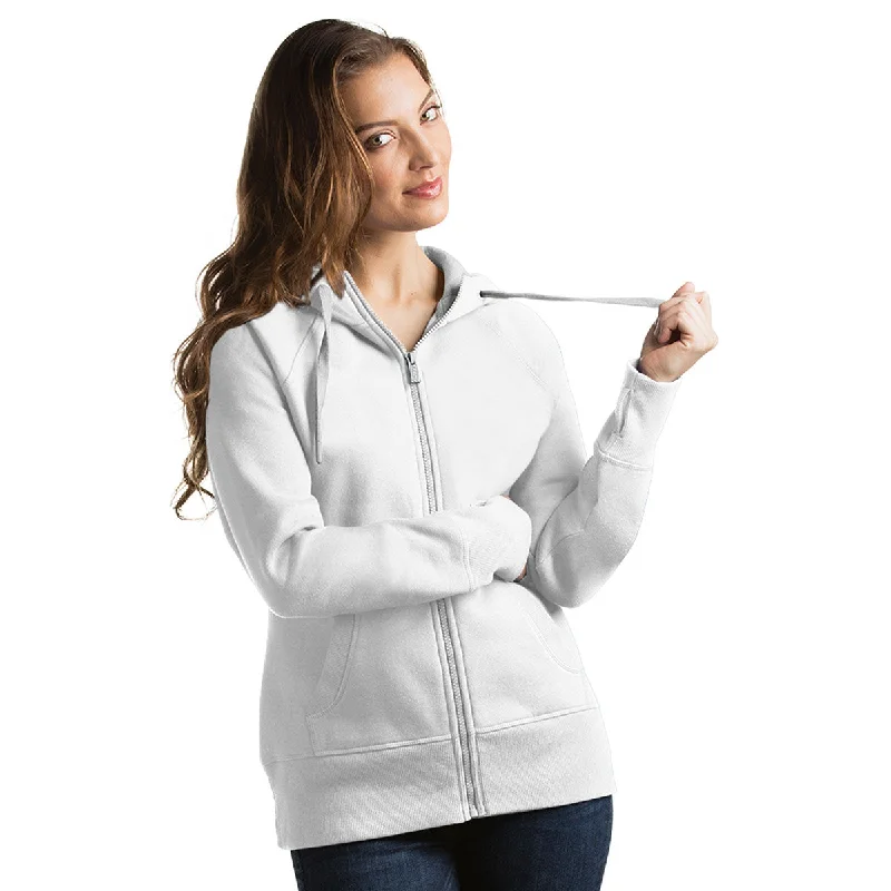 Antigua Women's White Victory Hoodie Hoodie with Zipper Versatile Modern