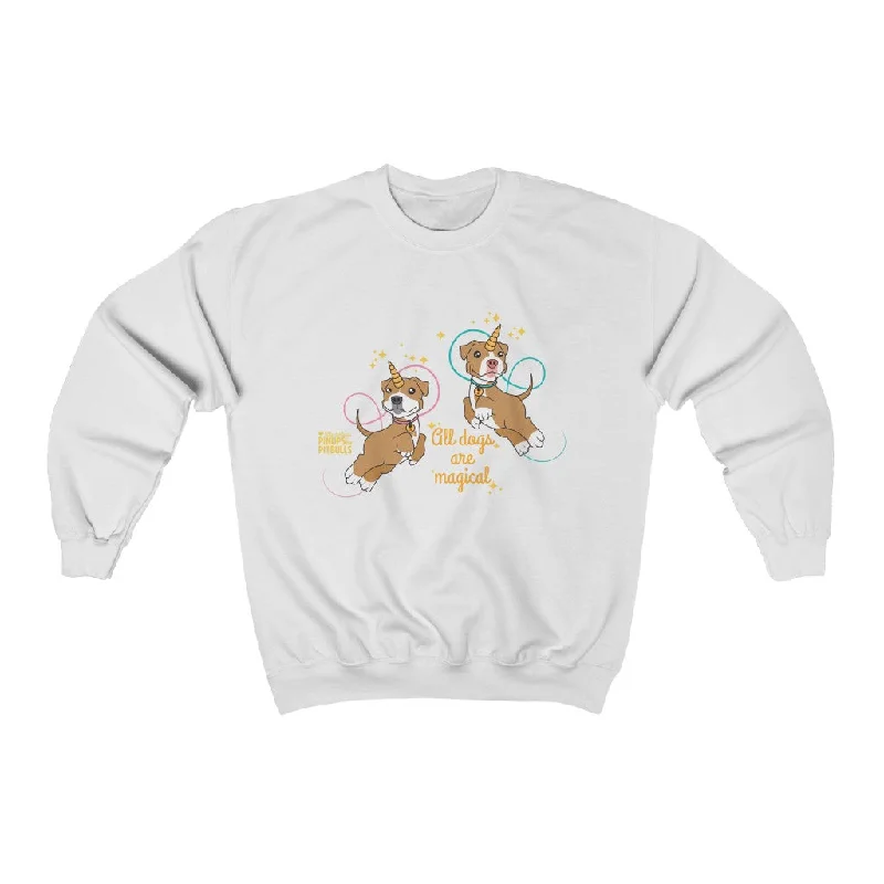 Unisex | All Dogs Are Magical (Piticorn)  | Crewneck Sweatshirt Hoodie with Hem Ribbing Snug Secure