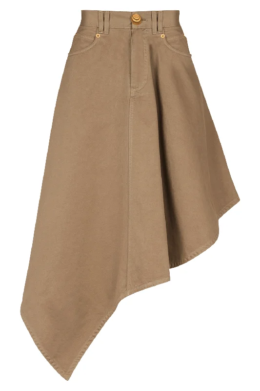 Asymetric Midi Skirt leather skirt refined