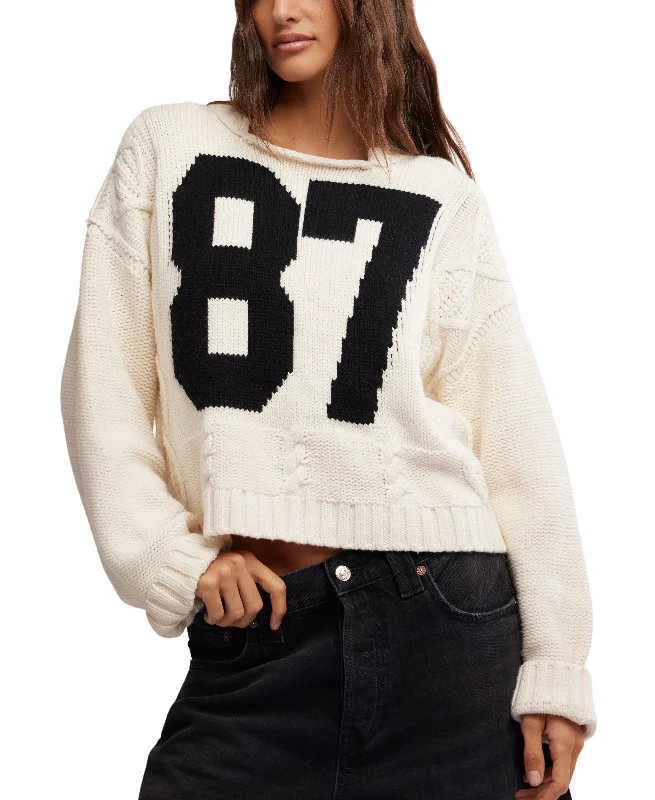 WTF 87 Pullover Sweater Blouson Sleeve Pullover